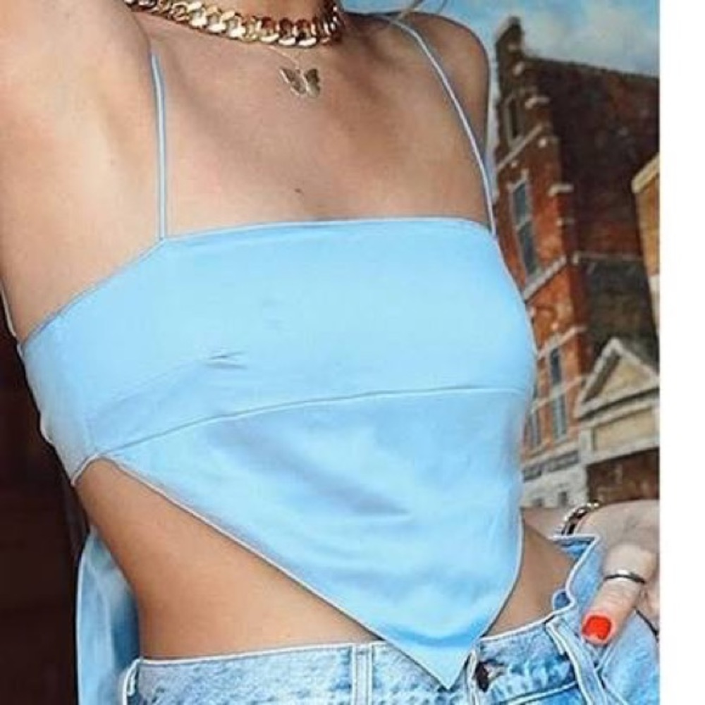 Danielle Bernstein handkerchief top with tie back size M
